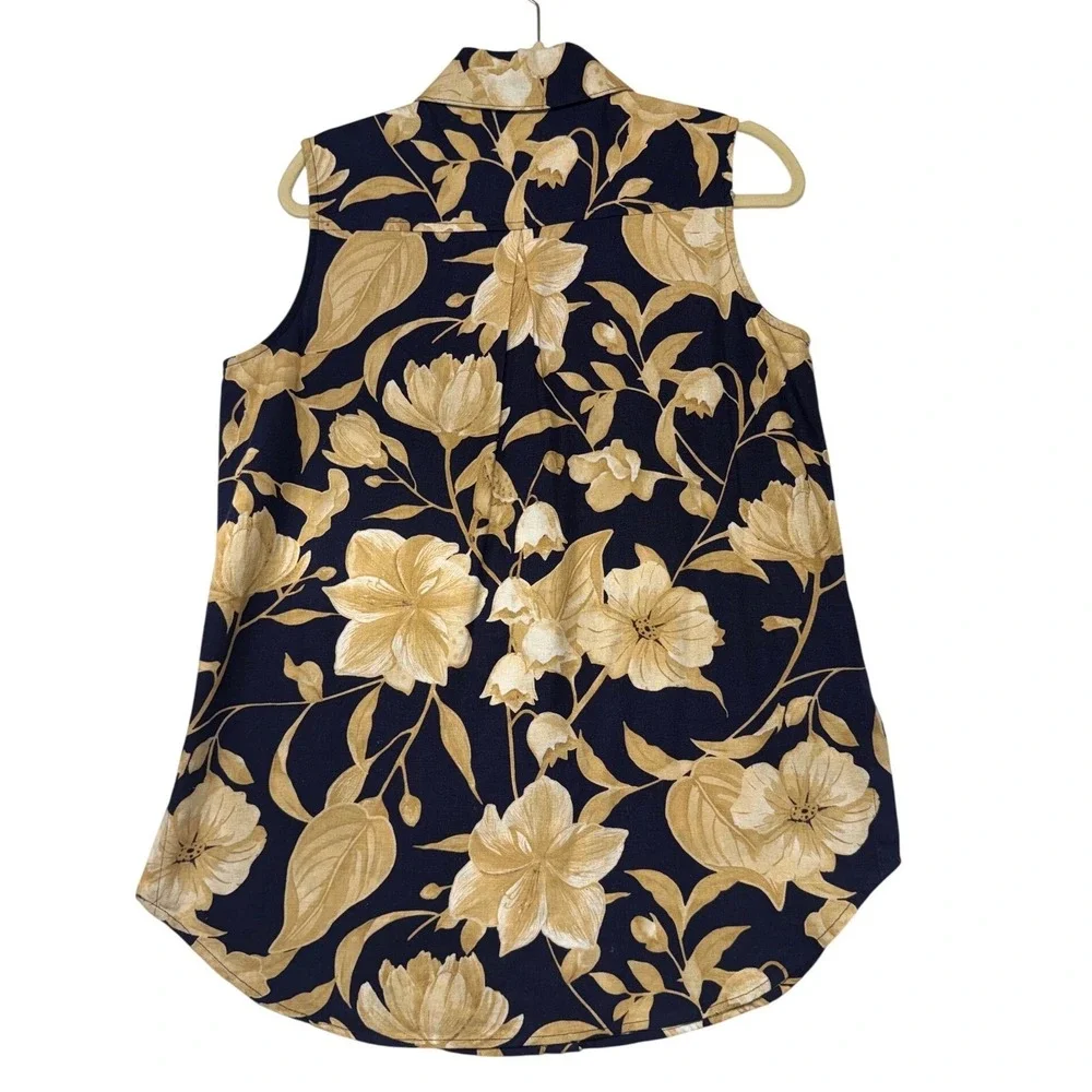 Joie Floral Linen Set Sleeveless Top and Wide Leg‎ Pants Relax Vaca Luxe Size M